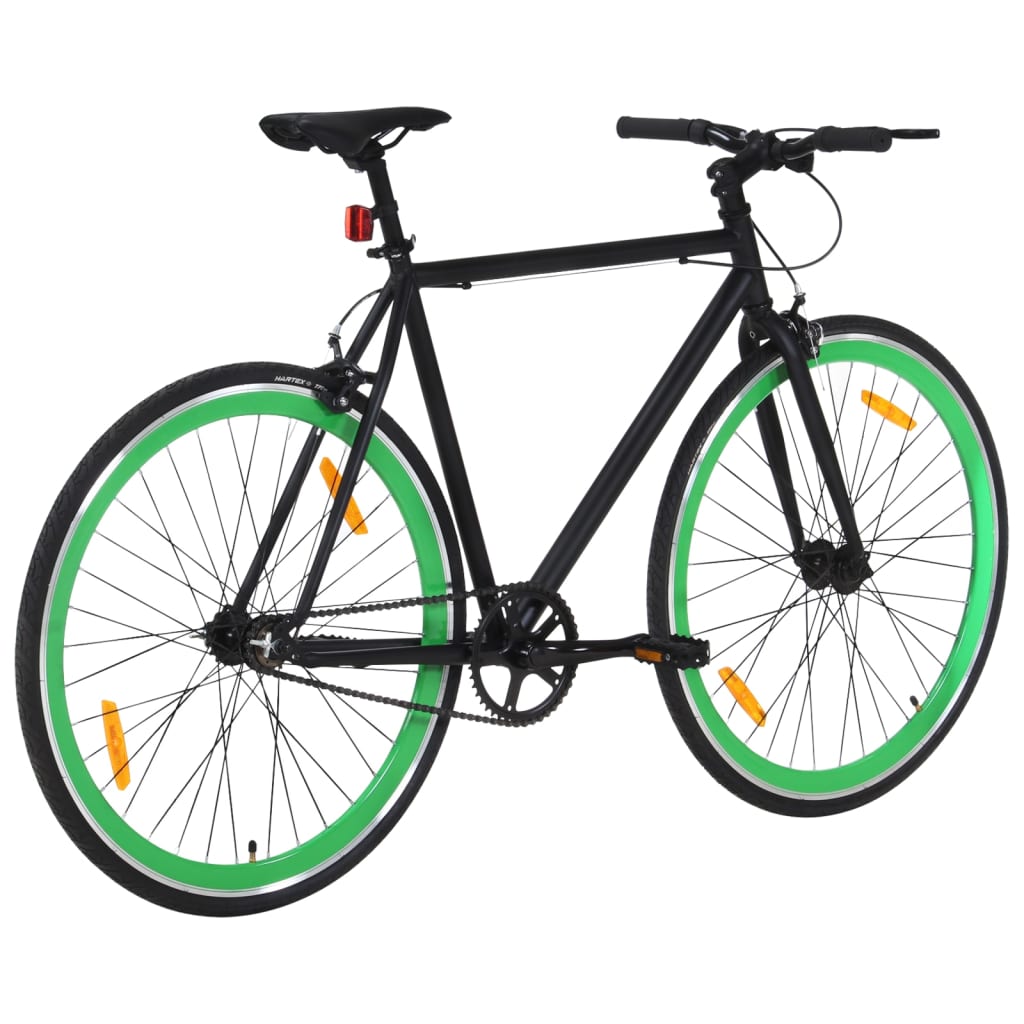 Fiets met vaste versnelling 700 c 51 cm zwart en groen is nu te koop bij PeponiXL, paradijselijk wonen!