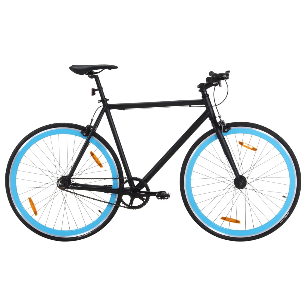 Fiets met vaste versnelling 700 c 51 cm zwart en blauw is nu te koop bij PeponiXL, paradijselijk wonen!