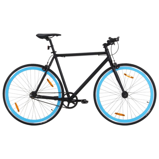 Fiets met vaste versnelling 700 c 51 cm zwart en blauw is nu te koop bij PeponiXL, paradijselijk wonen!