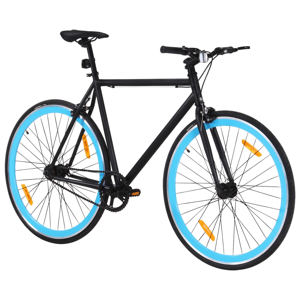 Fiets met vaste versnelling 700 c 51 cm zwart en blauw is nu te koop bij PeponiXL, paradijselijk wonen!