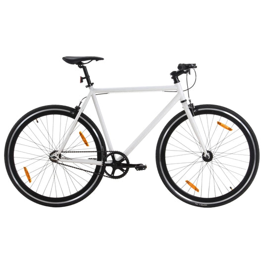 Fiets met vaste versnelling 700 c 55 cm wit en zwart is nu te koop bij PeponiXL, paradijselijk wonen!