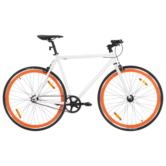 Fiets met vaste versnelling 700 c 51 cm wit en oranje is nu te koop bij PeponiXL, paradijselijk wonen!