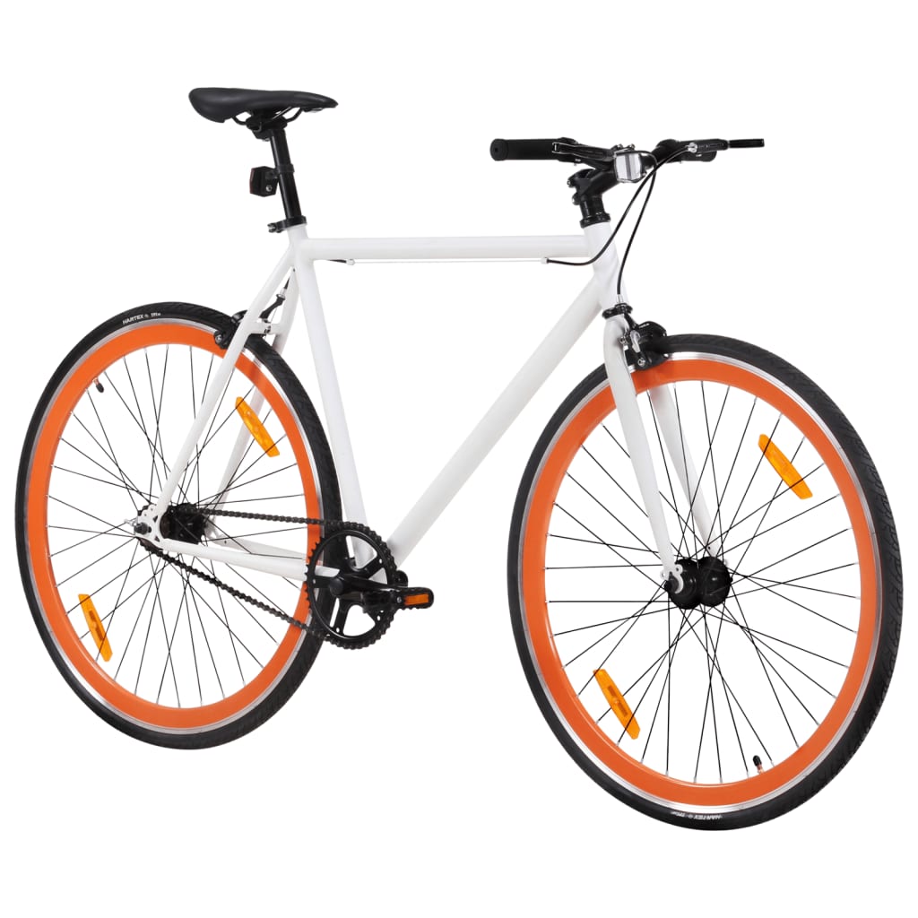 Fiets met vaste versnelling 700 c 51 cm wit en oranje is nu te koop bij PeponiXL, paradijselijk wonen!