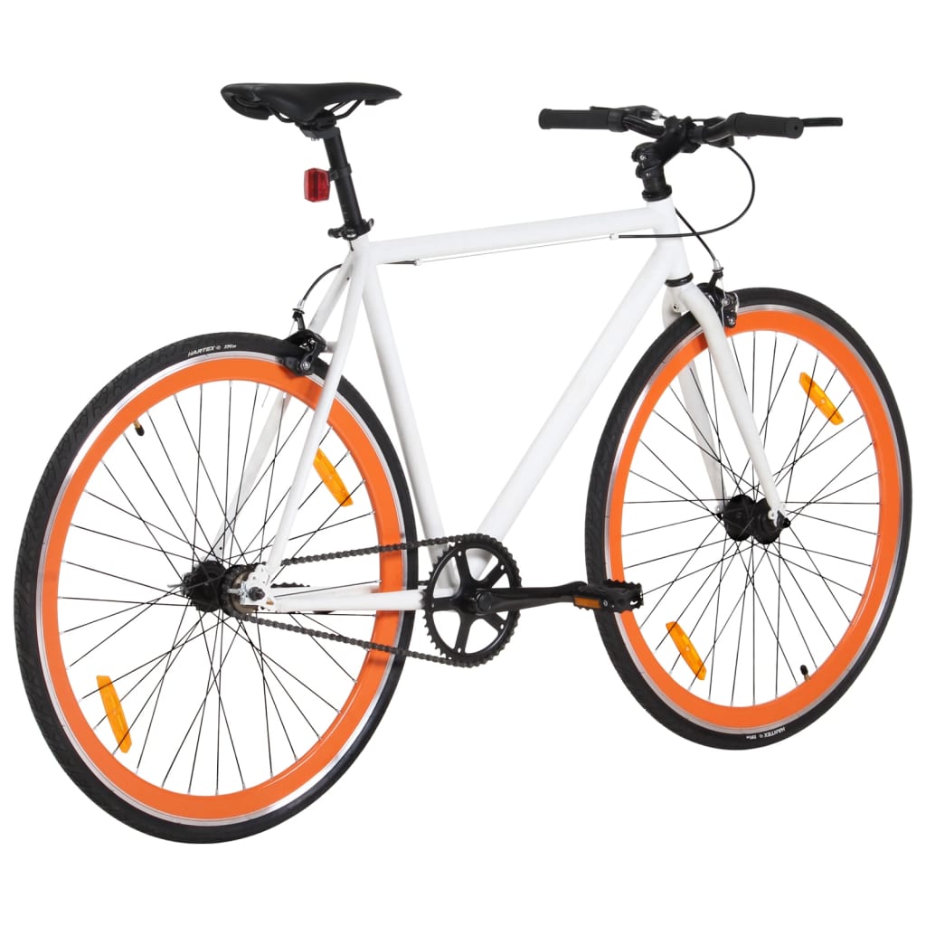 Fiets met vaste versnelling 700 c 51 cm wit en oranje is nu te koop bij PeponiXL, paradijselijk wonen!