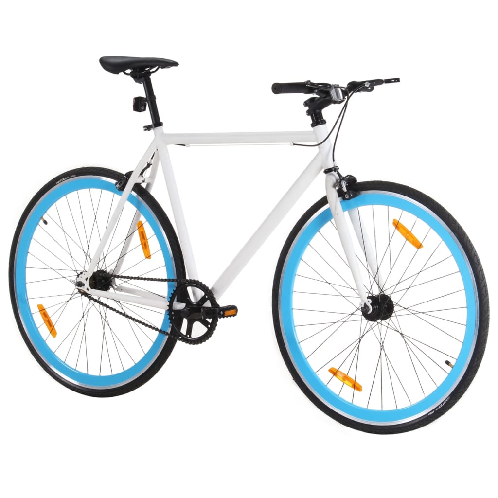 Fiets met vaste versnelling 700 c 59 cm wit en blauw is nu te koop bij PeponiXL, paradijselijk wonen!