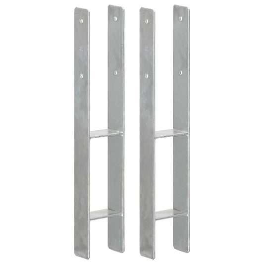 Grondankers 2 st 9x6x60 cm gegalvaniseerd staal zilverkleurig is nu te koop bij PeponiXL, paradijselijk wonen!