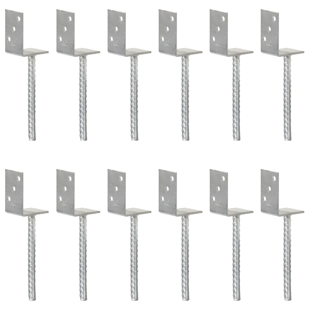 Hekankers 12 stuks Zilver 8x6x30 cm Gegalvaniseerd staal is nu te koop bij PeponiXL, paradijselijk wonen!