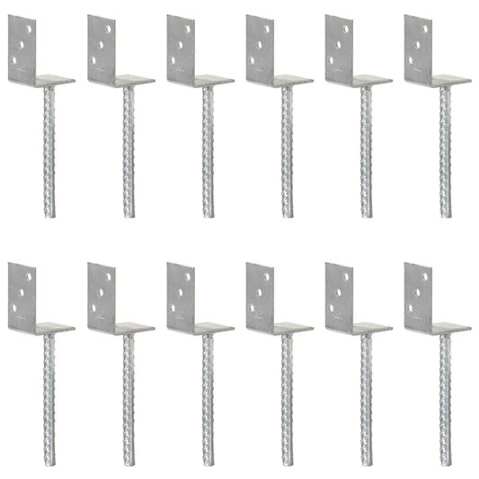 Hekankers 12 stuks Zilver 8x6x30 cm Gegalvaniseerd staal is nu te koop bij PeponiXL, paradijselijk wonen!