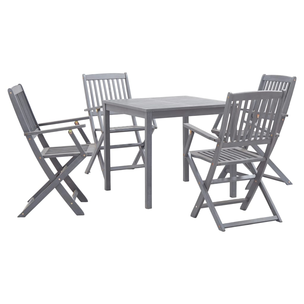 5-delige Tuinset massief acaciahout grijs is nu te koop bij PeponiXL, paradijselijk wonen!