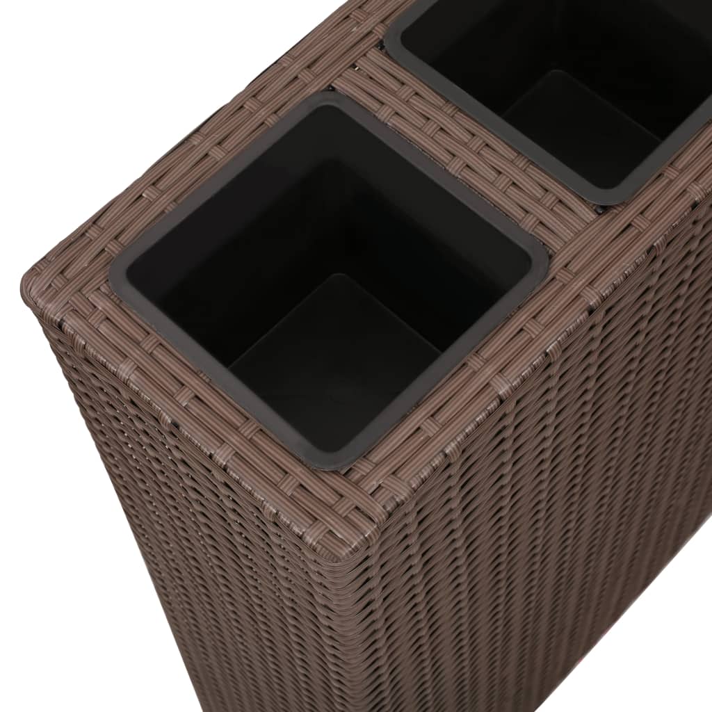 Plantenbak verhoogd met 4 potten 2 st poly rattan bruin is nu te koop bij PeponiXL, paradijselijk wonen!