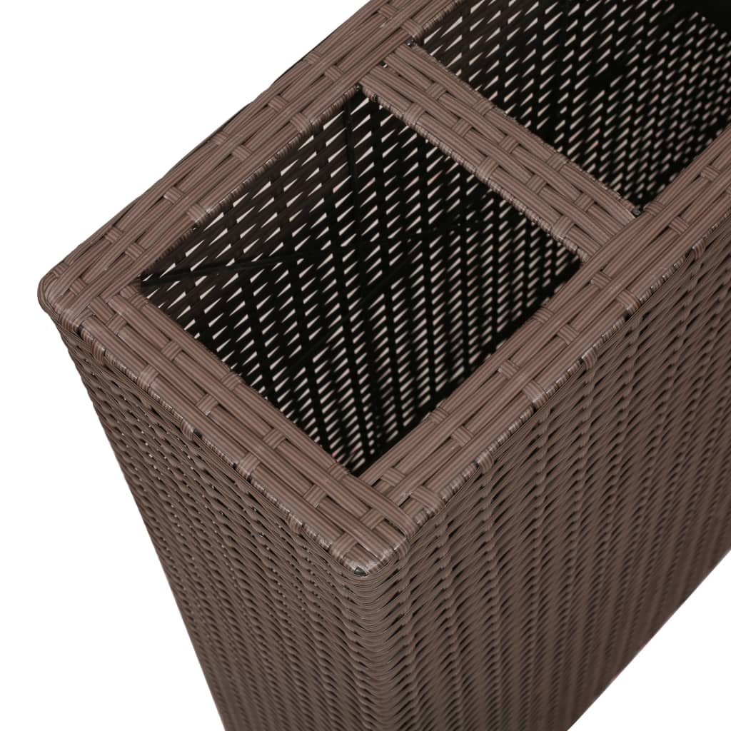 Plantenbak verhoogd met 4 potten 2 st poly rattan bruin is nu te koop bij PeponiXL, paradijselijk wonen!