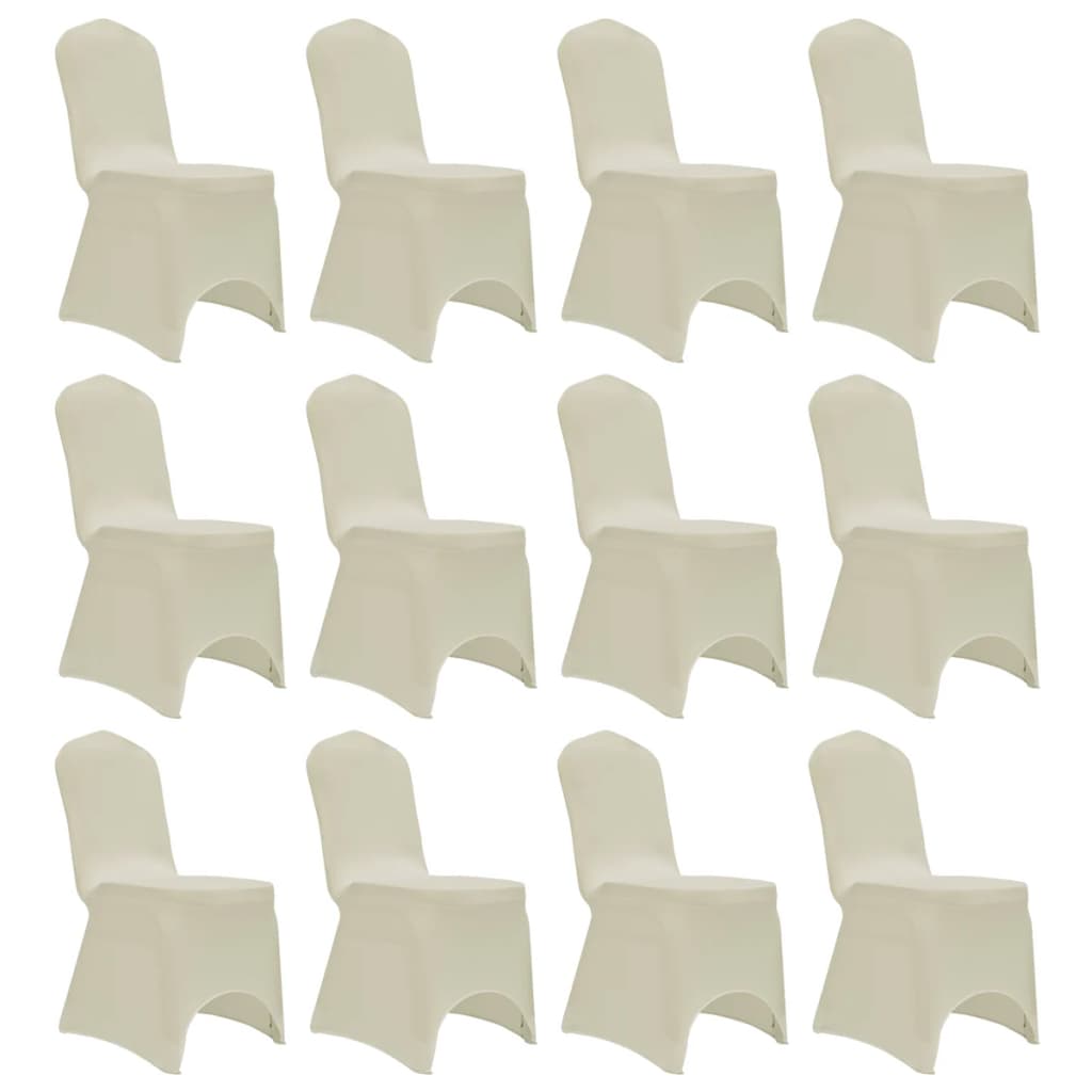 Stoelhoezen stretch 12 st crème is nu te koop bij PeponiXL, paradijselijk wonen!