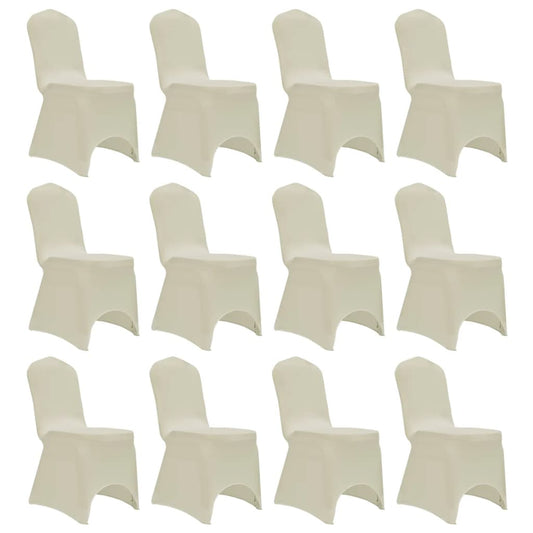 Stoelhoezen stretch 12 st crème is nu te koop bij PeponiXL, paradijselijk wonen!
