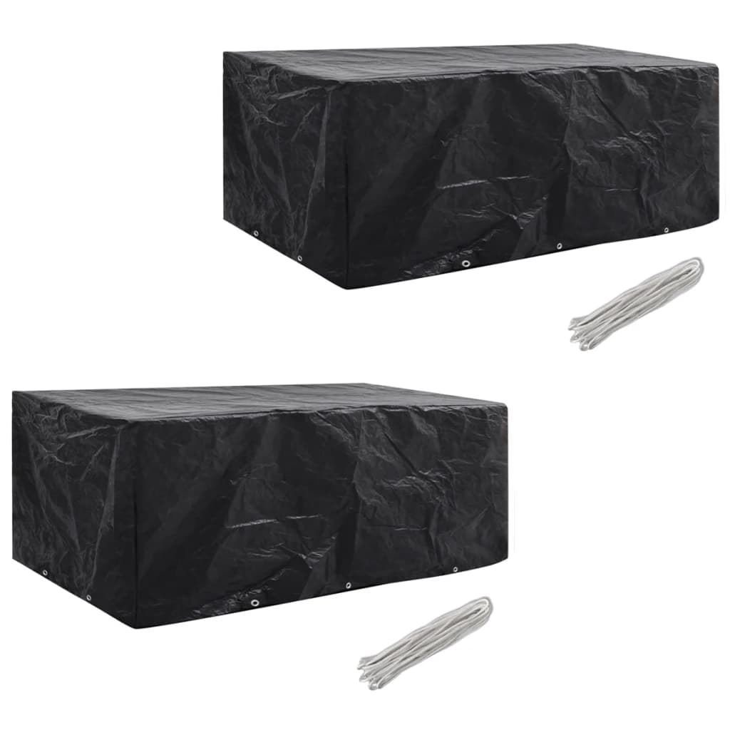 Tuinmeubelhoezen poly rattan 2 st 8-persoons 229x113 cm is nu te koop bij PeponiXL, paradijselijk wonen!