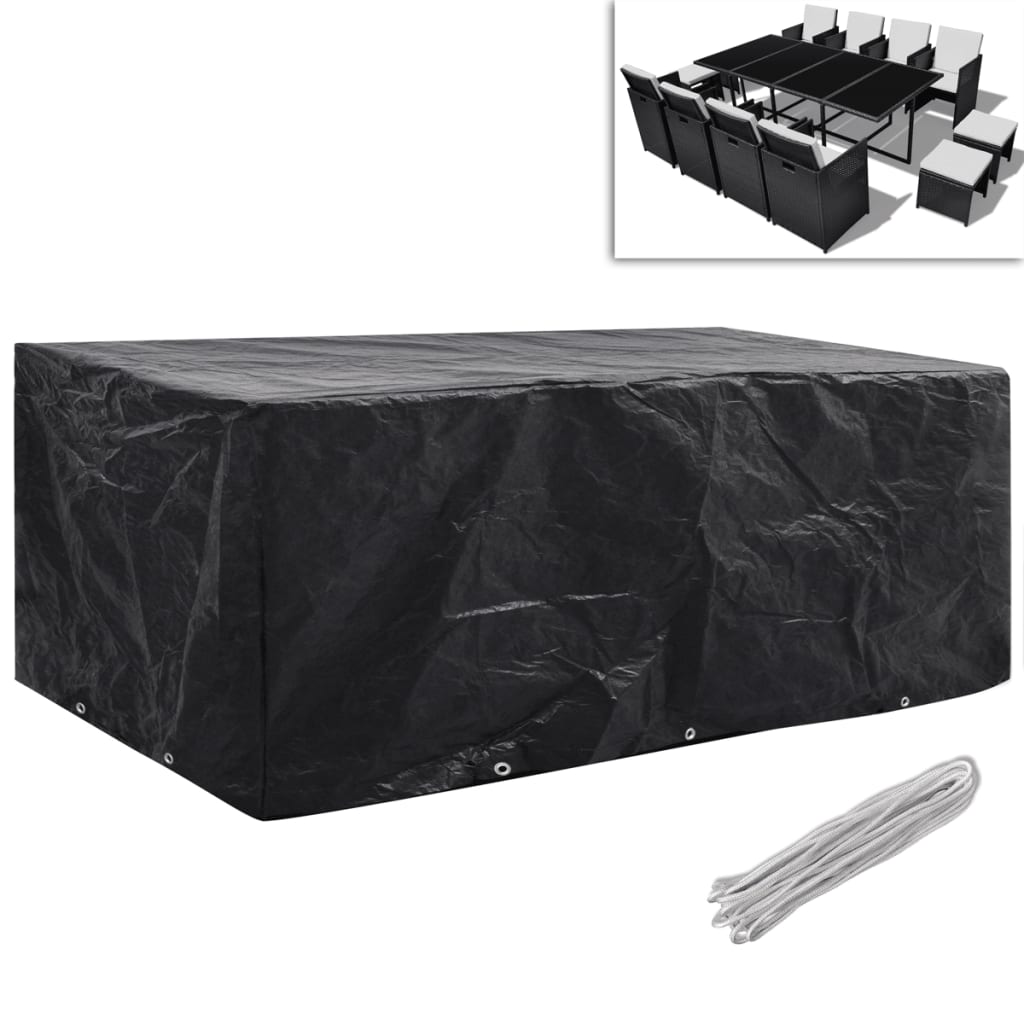 Tuinmeubelhoezen poly rattan 2 st 8-persoons 229x113 cm is nu te koop bij PeponiXL, paradijselijk wonen!
