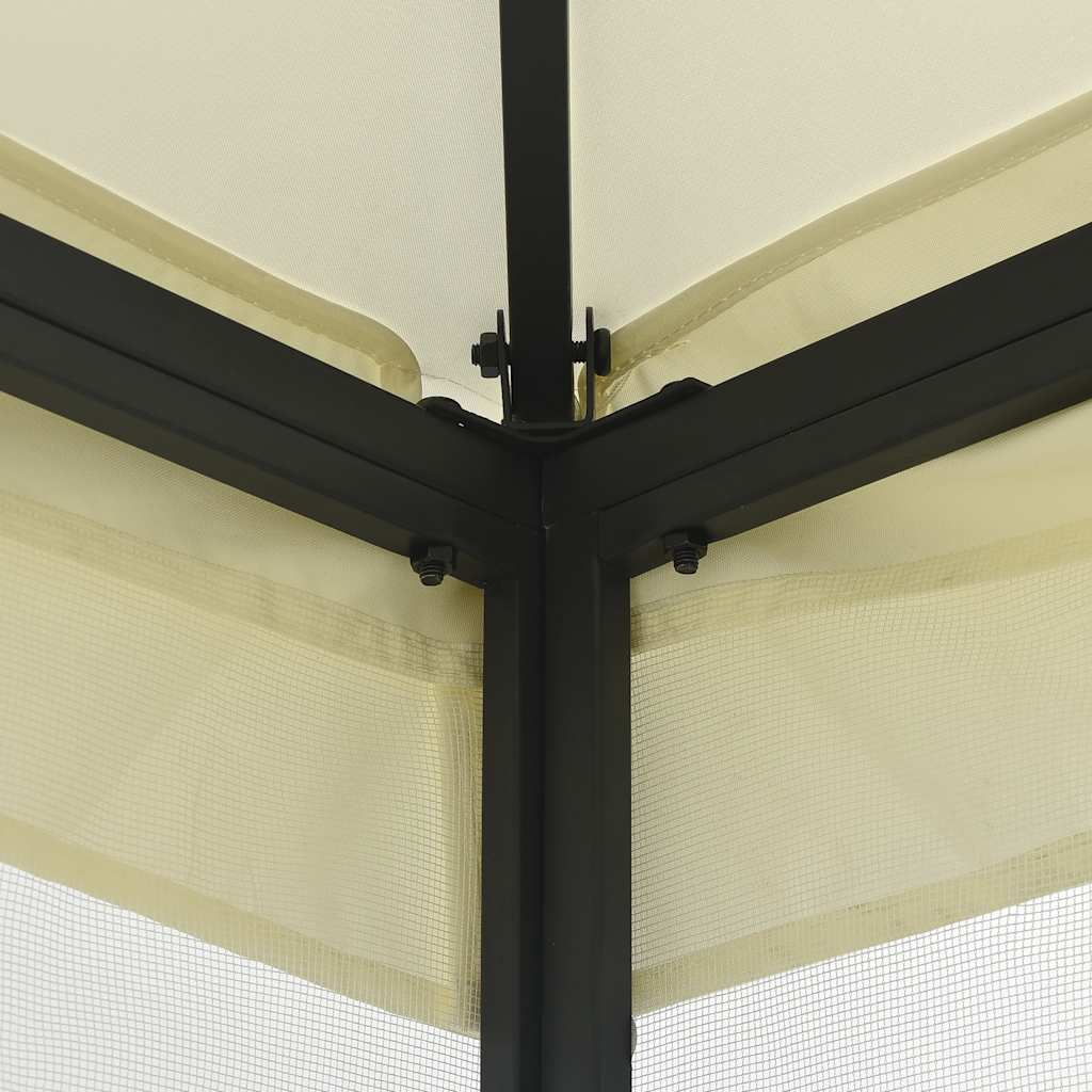 Prieel met netten 300x300x265 cm crèmekleurig is nu te koop bij PeponiXL, paradijselijk wonen!