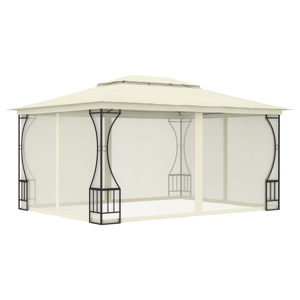 Prieel met netten 300x400x265 cm crèmekleurig is nu te koop bij PeponiXL, paradijselijk wonen!