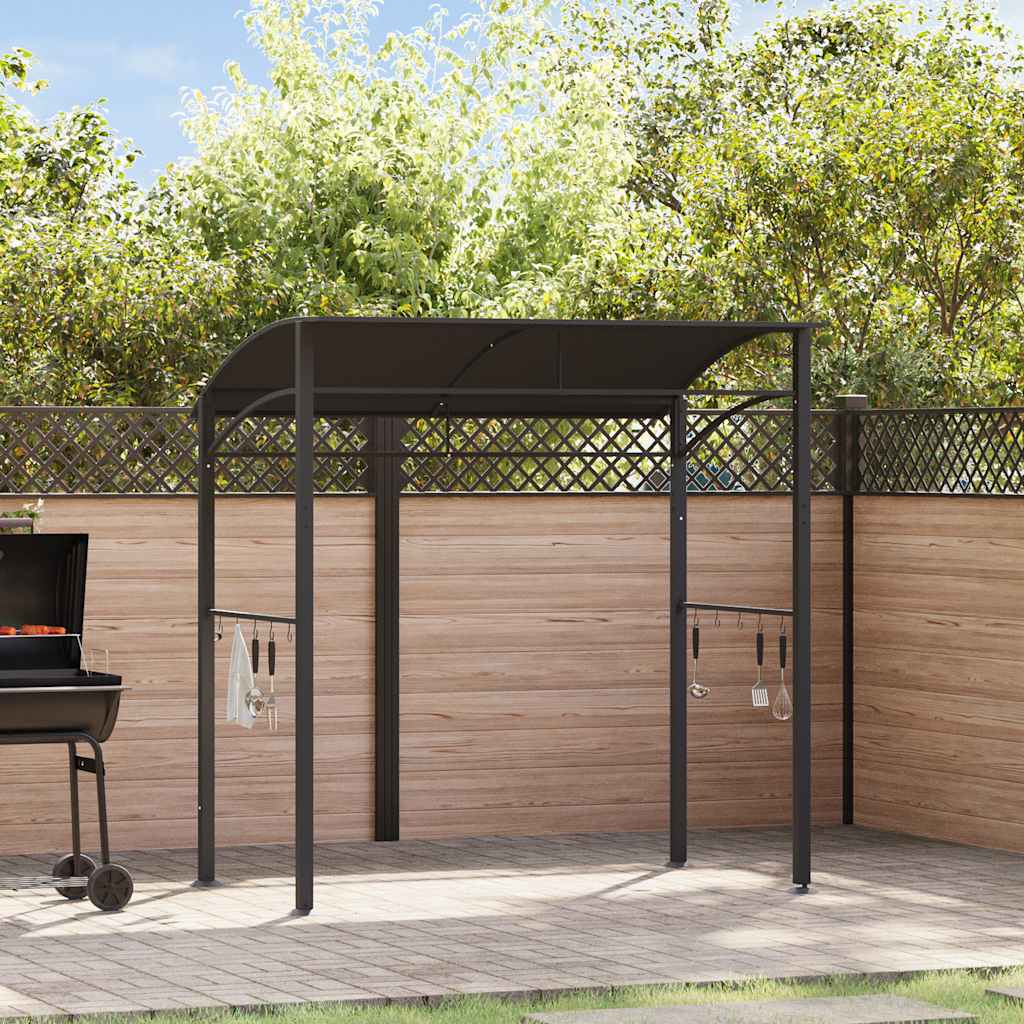Barbecue paviljoen 215x150x220 cm staal antraciet is nu te koop bij PeponiXL, paradijselijk wonen!