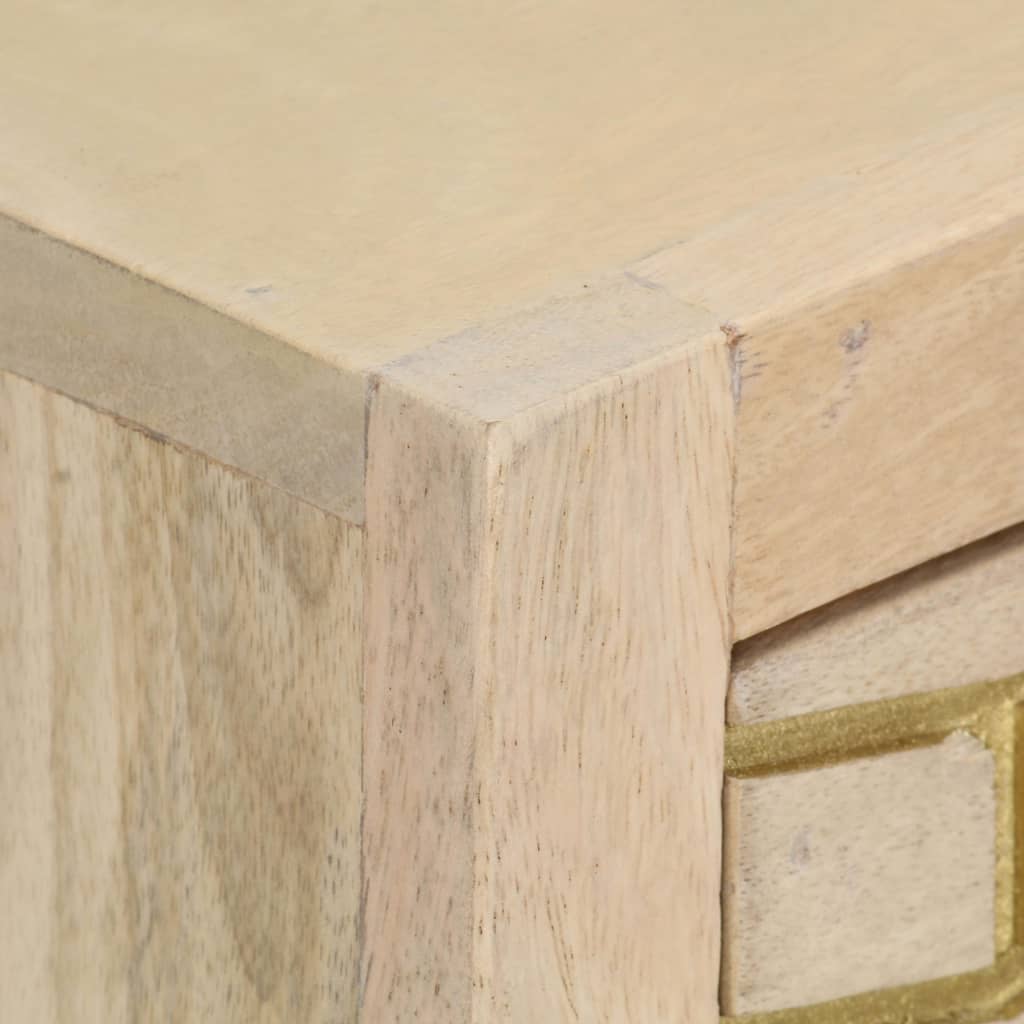 Wandtafel 90x30x75 cm massief mangohout goudkleurig is nu te koop bij PeponiXL, paradijselijk wonen!