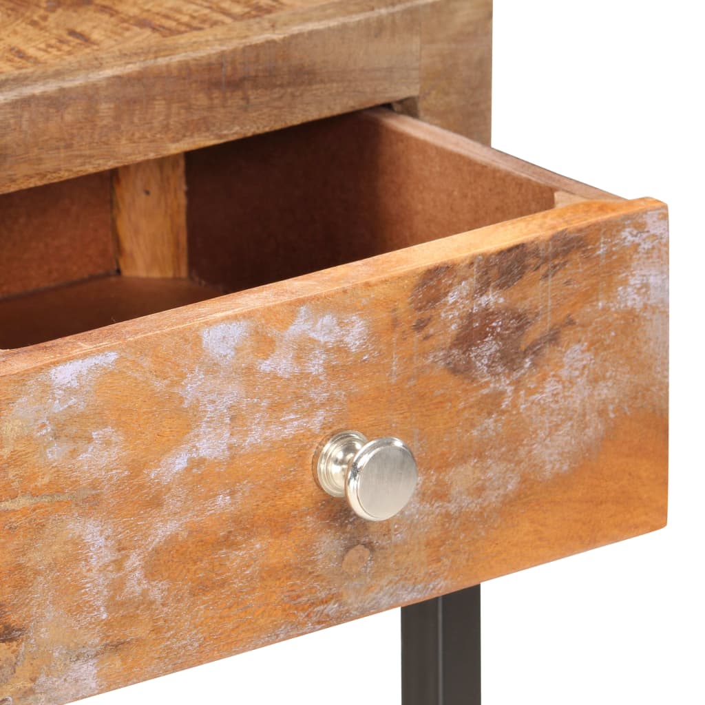 Wandtafel 90x30x75 cm massief gerecycled hout goudkleurig is nu te koop bij PeponiXL, paradijselijk wonen!