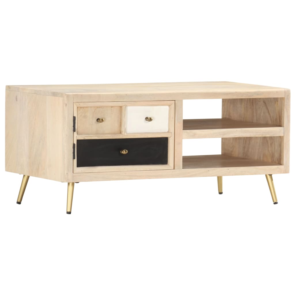 Salontafel 90x45x40 cm massief mangohout is nu te koop bij PeponiXL, paradijselijk wonen!