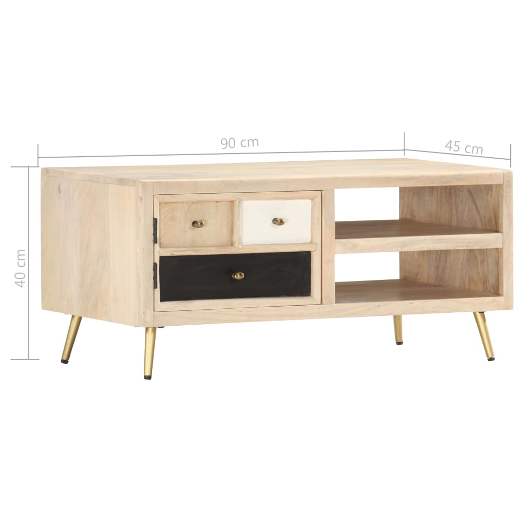Salontafel 90x45x40 cm massief mangohout is nu te koop bij PeponiXL, paradijselijk wonen!