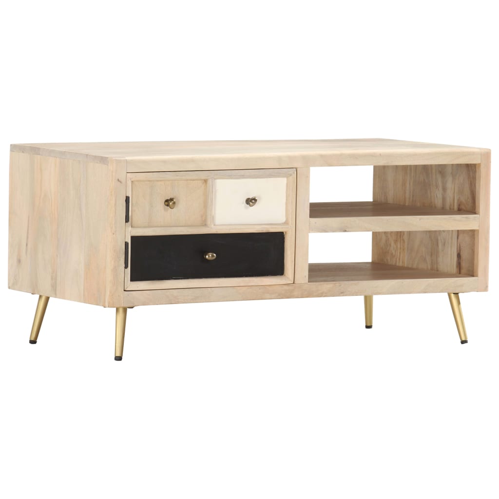 Salontafel 90x45x40 cm massief mangohout is nu te koop bij PeponiXL, paradijselijk wonen!