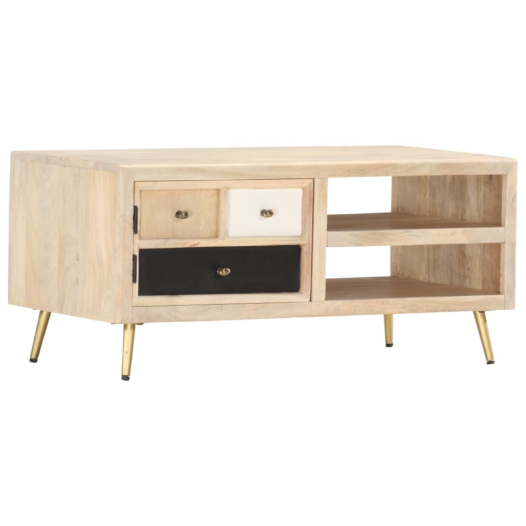 Salontafel 90x45x40 cm massief mangohout is nu te koop bij PeponiXL, paradijselijk wonen!