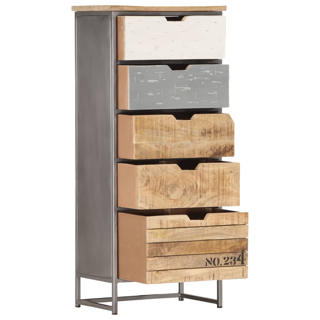 Ladekast 45x30x105 cm massief mangohout is nu te koop bij PeponiXL, paradijselijk wonen!