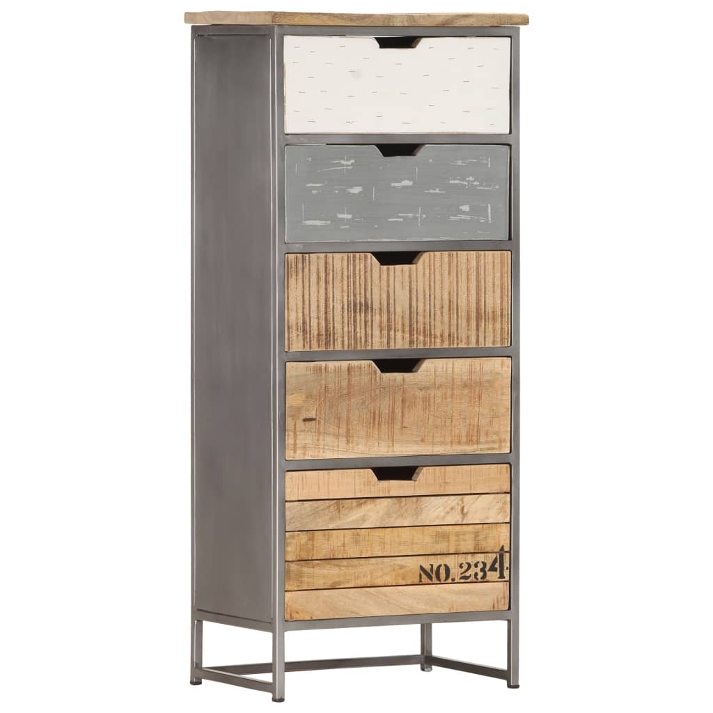 Ladekast 45x30x105 cm massief mangohout is nu te koop bij PeponiXL, paradijselijk wonen!