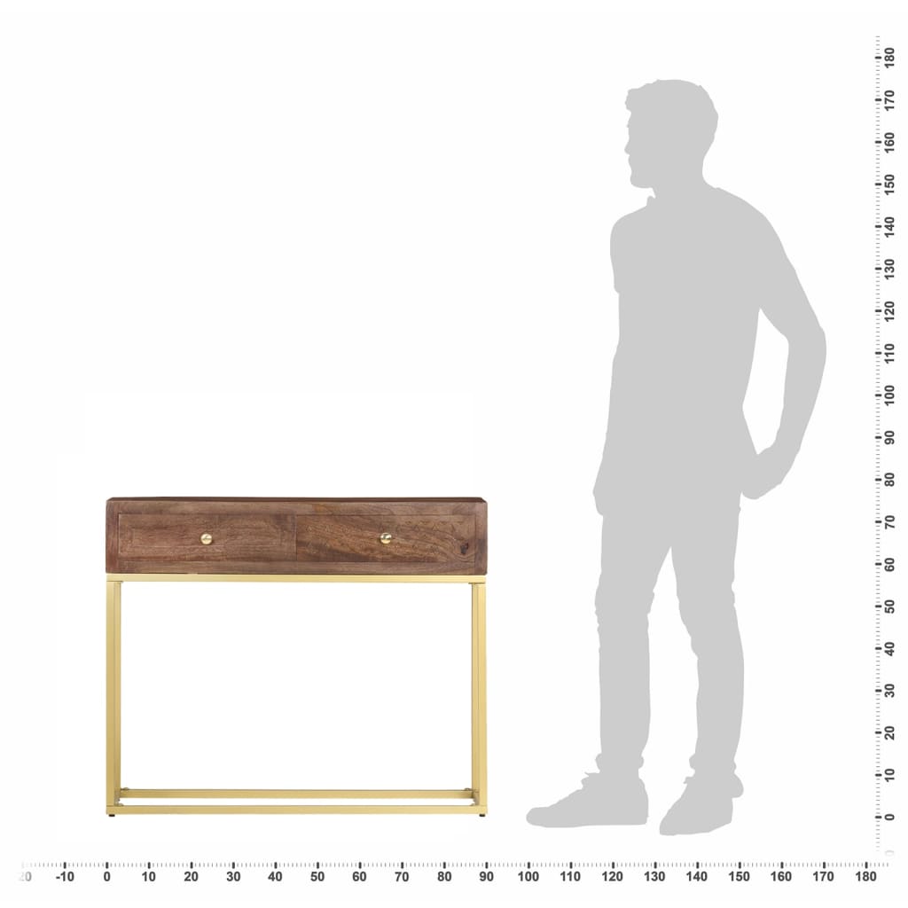 Wandtafel 90x30x75 cm massief mangohout is nu te koop bij PeponiXL, paradijselijk wonen!