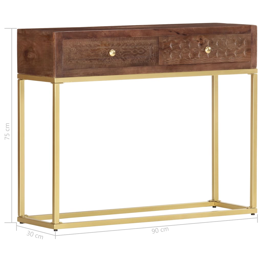 Wandtafel 90x30x75 cm massief mangohout is nu te koop bij PeponiXL, paradijselijk wonen!