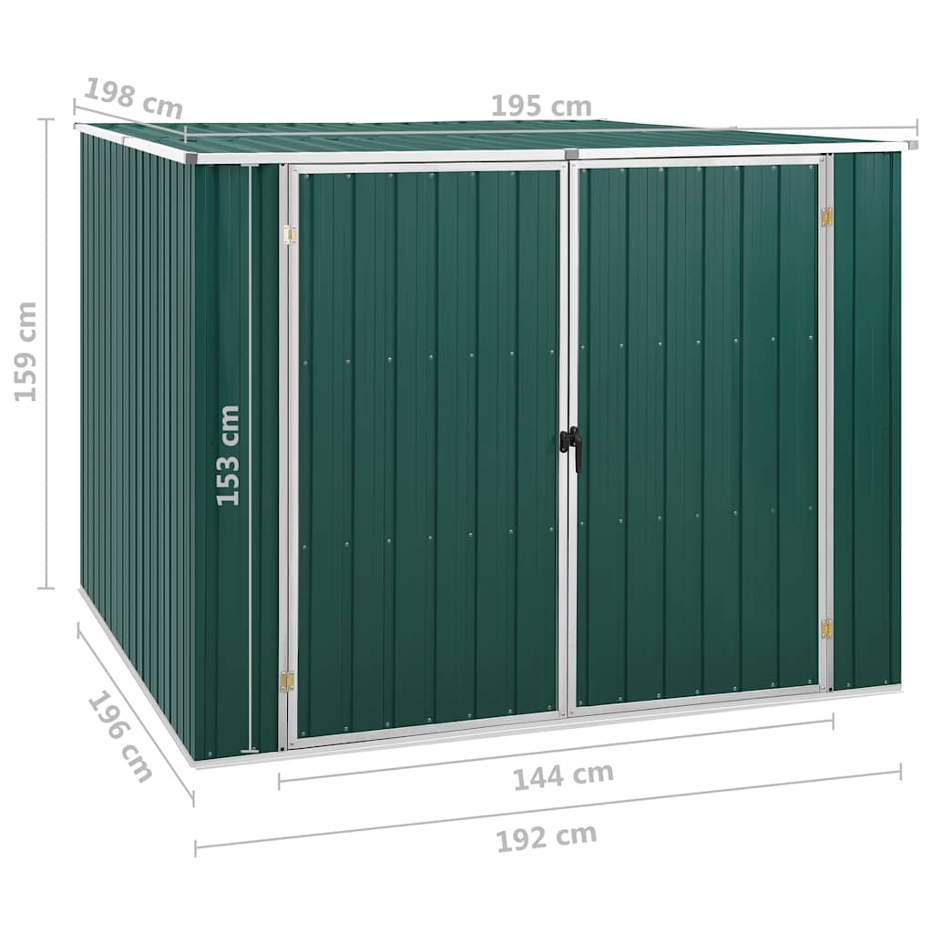 Tuinschuur 195x198x159 cm gegalvaniseerd staal groen is nu te koop bij PeponiXL, paradijselijk wonen!