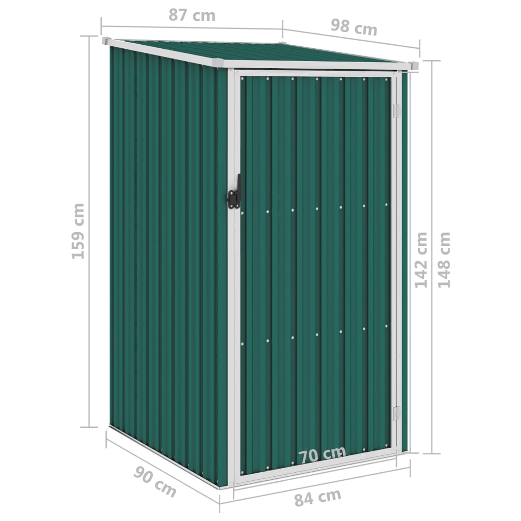 Tuinschuur 87x98x159 cm gegalvaniseerd staal groen is nu te koop bij PeponiXL, paradijselijk wonen!