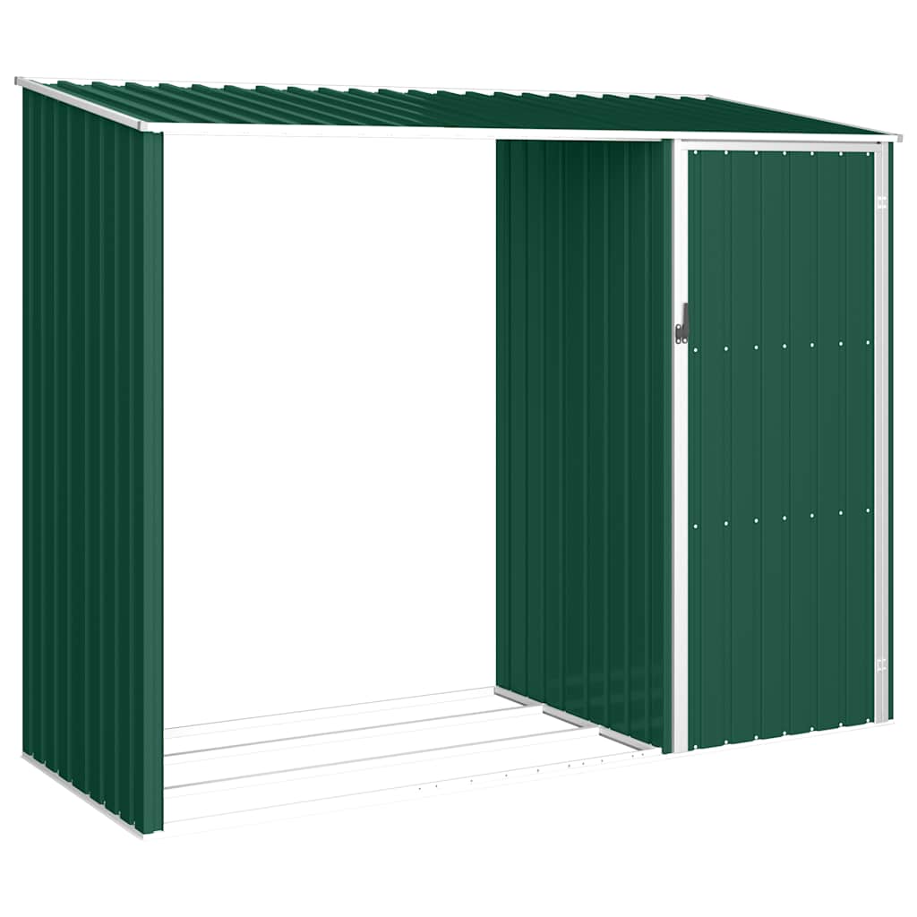 Brandhoutschuur 245x98x159 cm gegalvaniseerd staal groen is nu te koop bij PeponiXL, paradijselijk wonen!