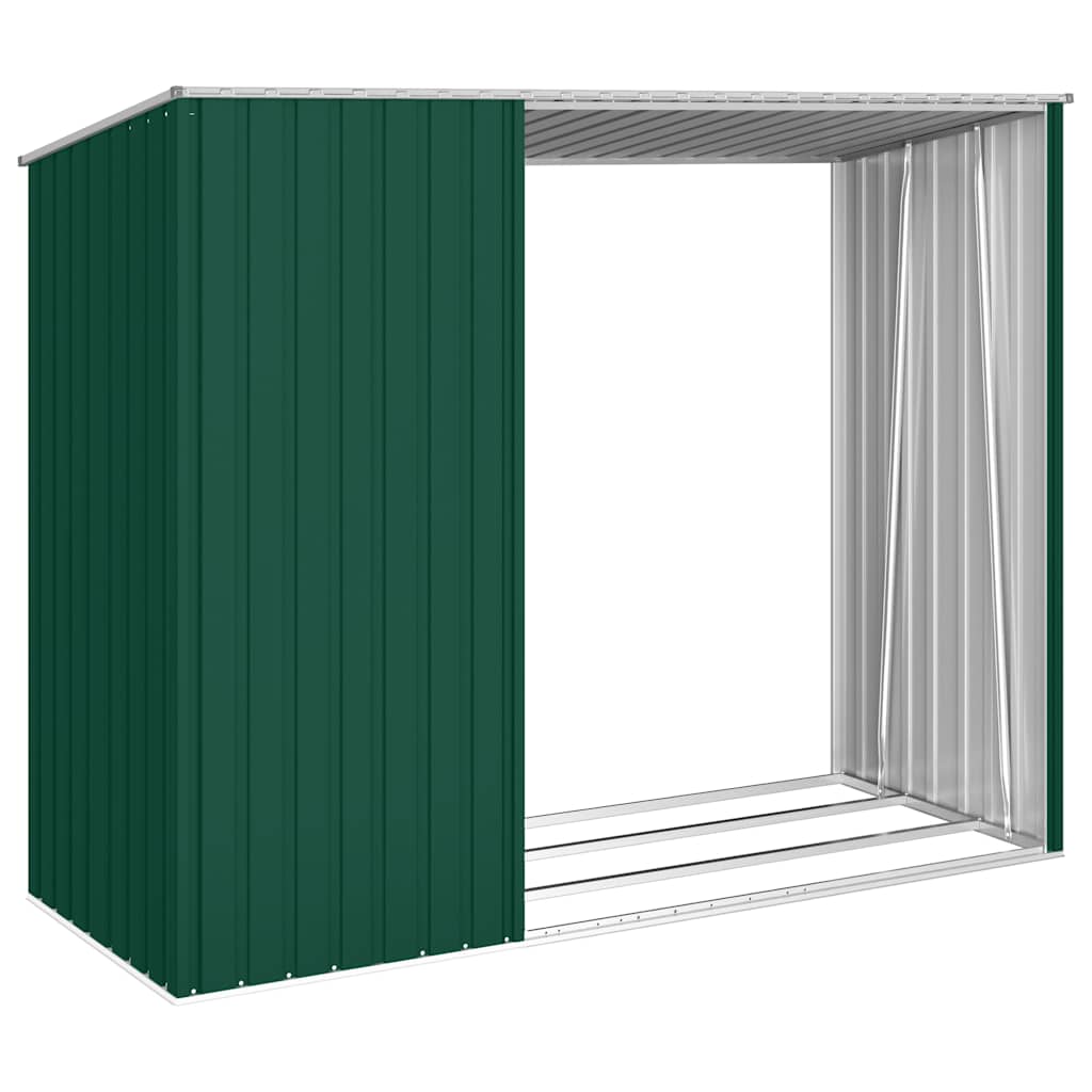Brandhoutschuur 245x98x159 cm gegalvaniseerd staal groen is nu te koop bij PeponiXL, paradijselijk wonen!