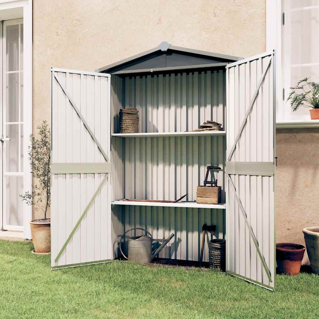 Tuinschuur 116x45x175 cm gegalvaniseerd staal grijs is nu te koop bij PeponiXL, paradijselijk wonen!