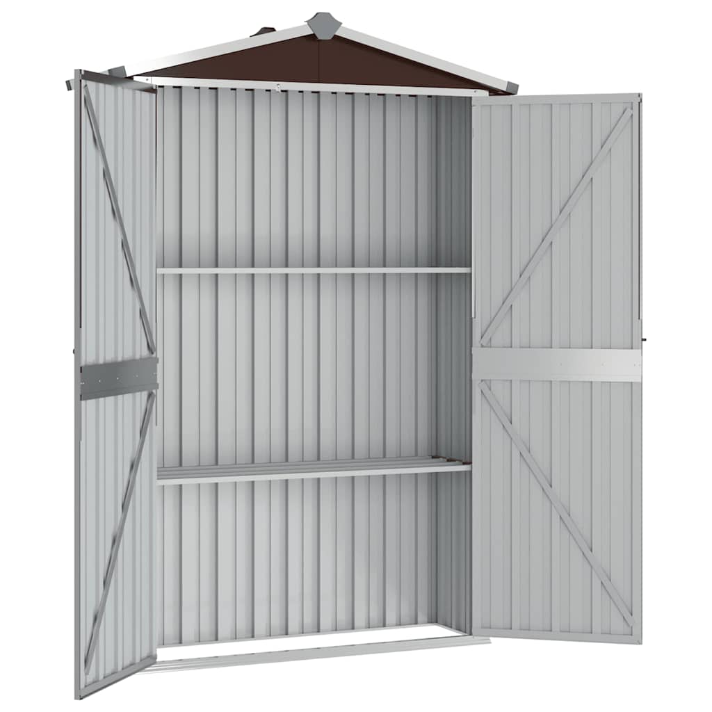 Tuinschuur 116x45x175 cm gegalvaniseerd staal bruin is nu te koop bij PeponiXL, paradijselijk wonen!