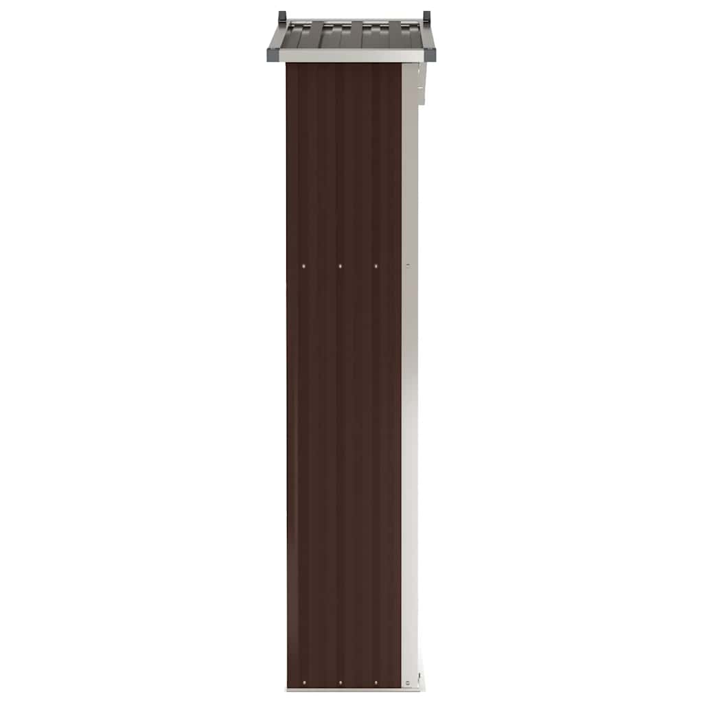 Tuinschuur 116x45x175 cm gegalvaniseerd staal bruin is nu te koop bij PeponiXL, paradijselijk wonen!