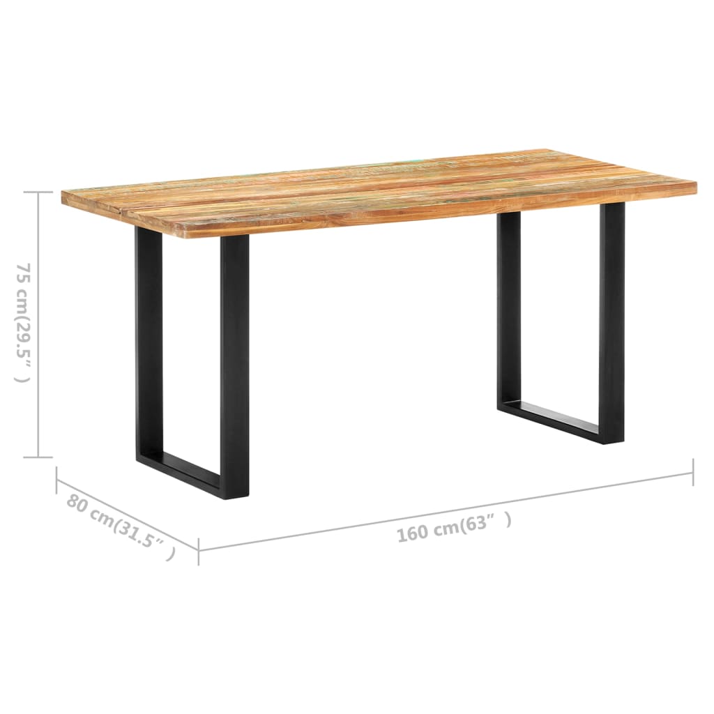 Eettafel 160x80x75 cm massief gerecycled hout is nu te koop bij PeponiXL, paradijselijk wonen!