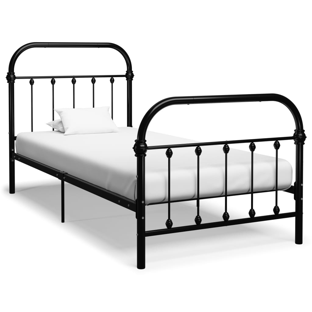 Bedframe metaal zwart 90x200 cm is nu te koop bij PeponiXL, paradijselijk wonen!