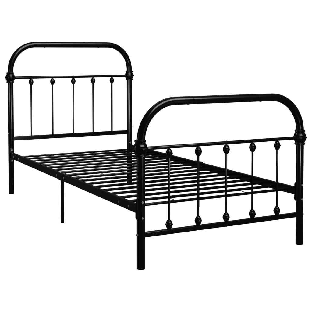 Bedframe metaal zwart 90x200 cm is nu te koop bij PeponiXL, paradijselijk wonen!