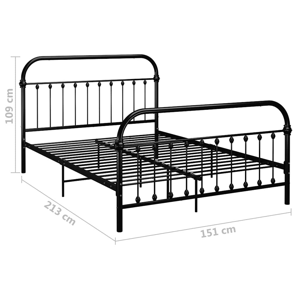 Bedframe metaal zwart 140x200 cm is nu te koop bij PeponiXL, paradijselijk wonen!