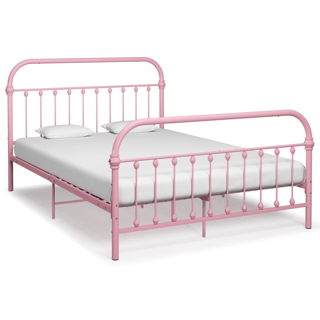 Bedframe metaal roze 140x200 cm is nu te koop bij PeponiXL, paradijselijk wonen!