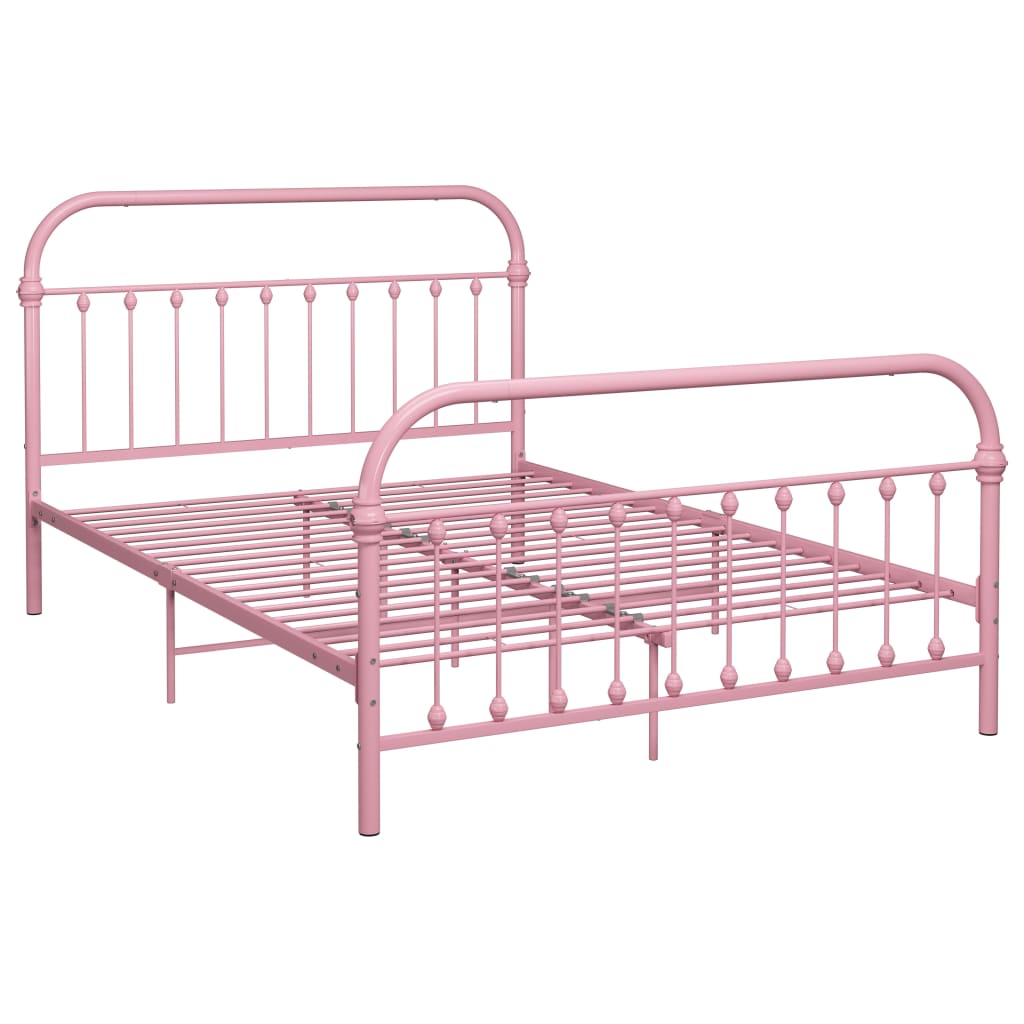 Bedframe metaal roze 140x200 cm is nu te koop bij PeponiXL, paradijselijk wonen!