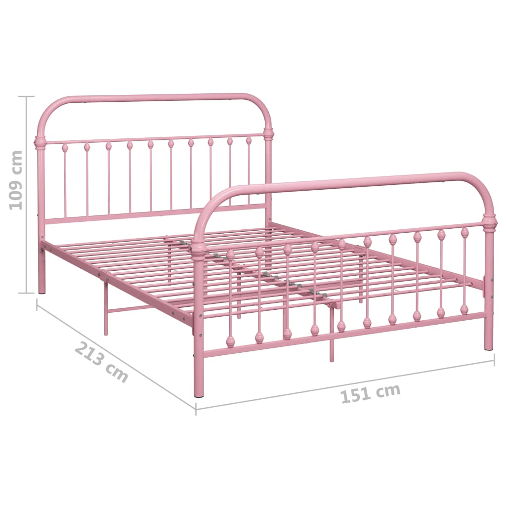 Bedframe metaal roze 140x200 cm is nu te koop bij PeponiXL, paradijselijk wonen!