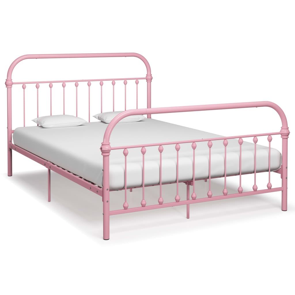 Bedframe metaal roze 160x200 cm is nu te koop bij PeponiXL, paradijselijk wonen!