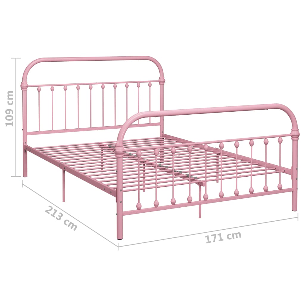 Bedframe metaal roze 160x200 cm is nu te koop bij PeponiXL, paradijselijk wonen!