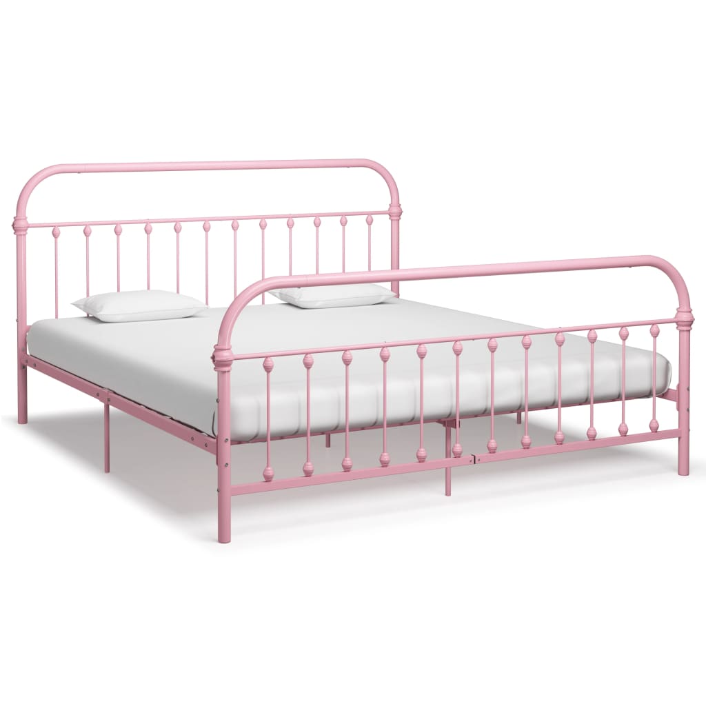 Bedframe metaal roze 180x200 cm is nu te koop bij PeponiXL, paradijselijk wonen!