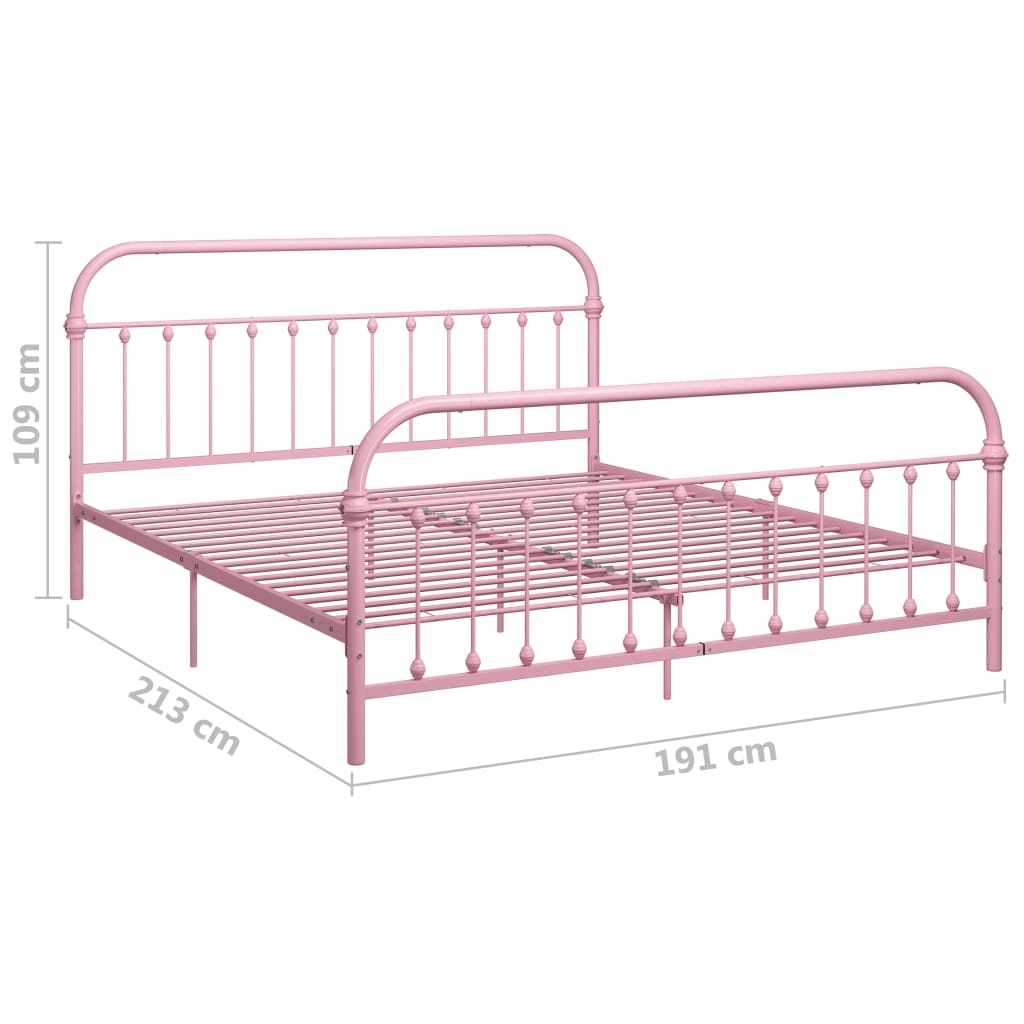 Bedframe metaal roze 180x200 cm is nu te koop bij PeponiXL, paradijselijk wonen!